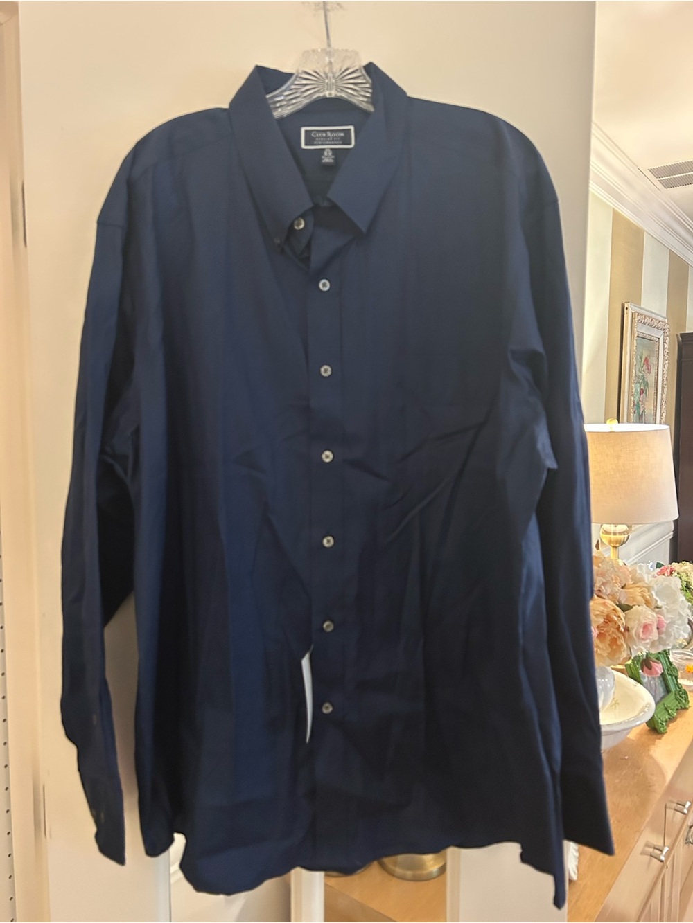 Club Room Men's Long-Sleeve Dress Shirt - Navy Blue